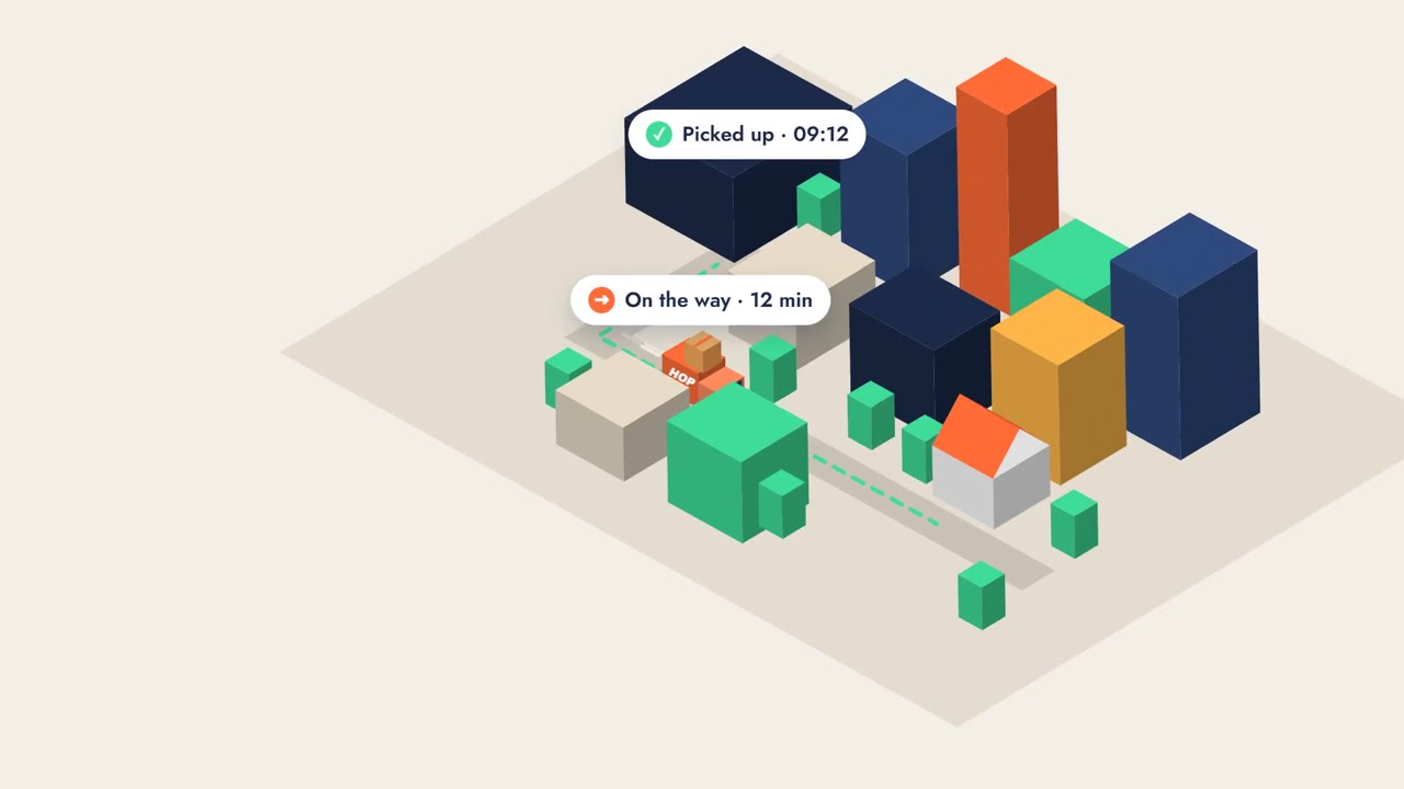 HOPBOX — Izometrický explainer